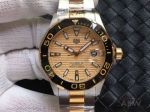 Swiss Clone Tag Heuer Aquaracer Calibre 5 43 MM Champagne Dial Two Tone Band Automatic Watch
